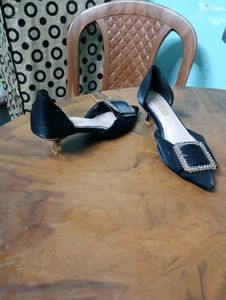 Black Silk Satin Heels (Taiwan)