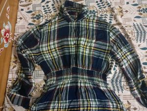Plaid Button-Down Shirtdress
