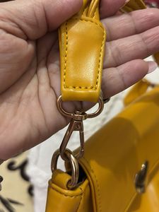 Cute Mustard Yellow Heart Accent Bag