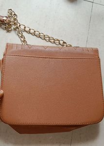 Tan Quilted Crossbody Bag
