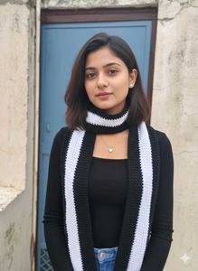 Black &amp; White handmade Crochet Scarf