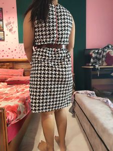 Houndstooth Sleeveless Dress