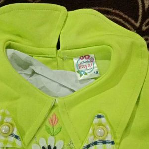 Cute Green Baby Dress with Matching Bag
