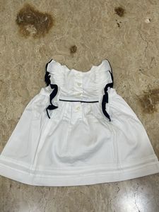 Adorable White Baby Dress &amp; Bloomers Set