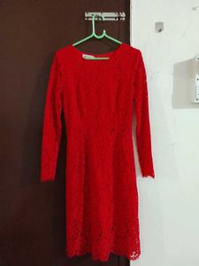 Elegant Red Lace Dress