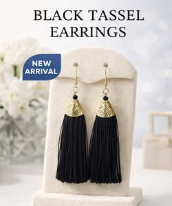 Chic Black Tassel Earrings