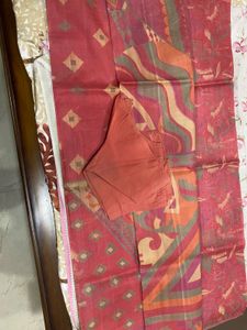 Khadi Silk Printed Saree With Blouse