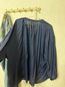 Blue Button-Down Top