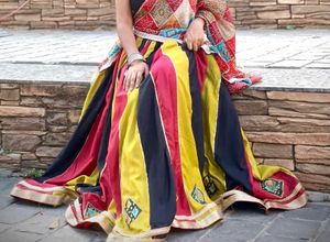 Vibrant Striped Lehenga Choli Set