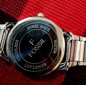 Fossil Blue Dial Stainless Steel Watch
