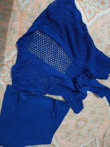 Cobalt Blue Knit Cardigan