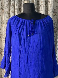 Vibrant Blue Layered Kurta Top