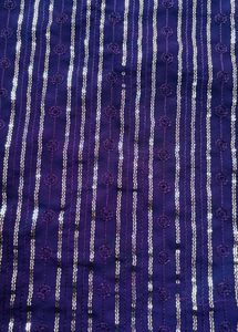 Elegant Purple Kurta Set with Silver Stripes