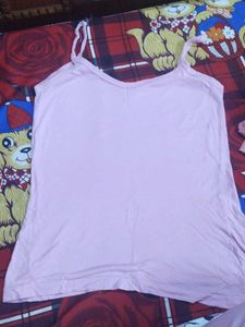 Baby Pink Hosiery Cotton Spaghetti Camisol