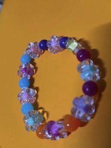 Beaded Flower Charm Bracelet