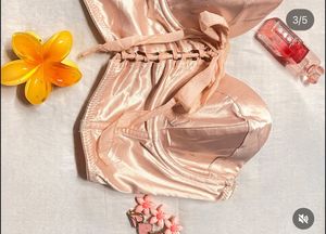 Satin Corset Top with Lace-Up Detail