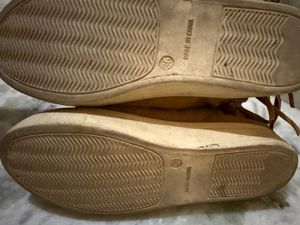 Stylish Brown Suede Fringe Sneakers