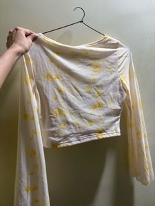 Floral Ruched Long Sleeve Top