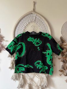 Graffiti Print Black T-Shirt