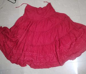 Red Tiered Ethnic Skirt/ Lehenga....