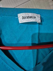 Blue dorotheia V-Neck Knit Top