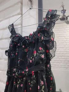 Princess flaps Black Mini Dress