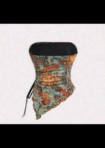 Savana Boho Sun Print Strapless Top