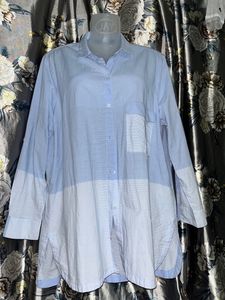 Women’s Shirt Zara Basic Oversized Collared Shirt Long drop Shoulder Sleeves with pockets On the Chest