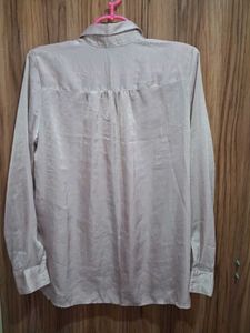 Shiny Button-Up Blouse