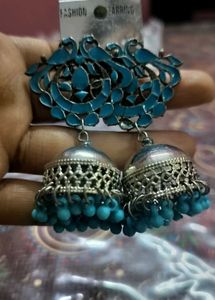 Blue Jhumka Earrings