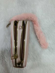 Cute Pink Marble Clutch mobile Bag