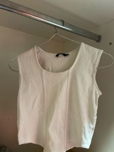 Sleeveless White Crop Top
