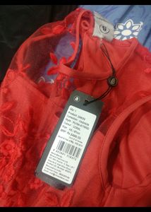 red lace Neck Beautiful Hot dress
