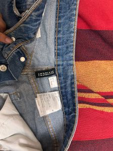 H&amp;M Distressed Denim Straight Jeans