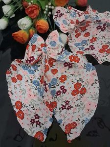 Red floral Butterfly Hair Bow