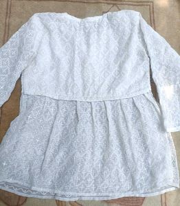 White Embroidered Boho Peplum Top