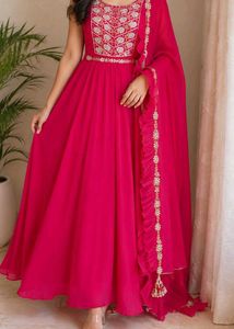 Stunning Magenta ghaghra blouse with shrug