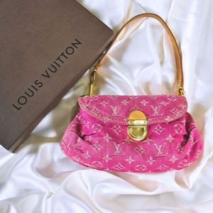 Vintage Pink Louis Vuitton Denim Pleaty