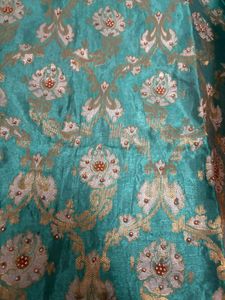 Elegant Teal Brocade Kurta