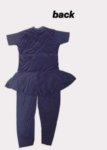 Navy Peplum Swim Fit