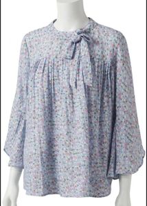 Floral Tie-Neck Blouse
