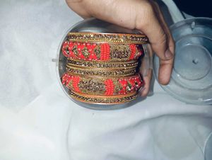 Beautiful Red & Gold Bangles Set