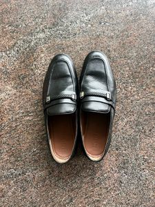 Black pure Leather Loafers