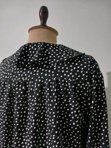 Vintage Chic Polka Dot Bell Sleeve Blouse