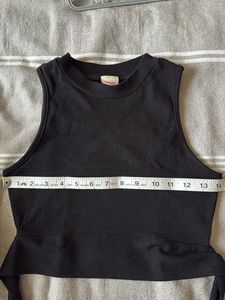 Sleek Black Sleeveless backless Top