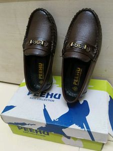 kids's Brown Leather Loafers