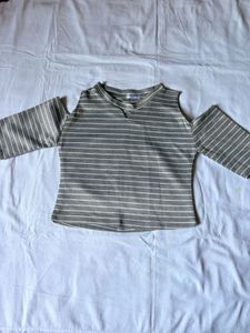 Striped Cold Shoulder Top