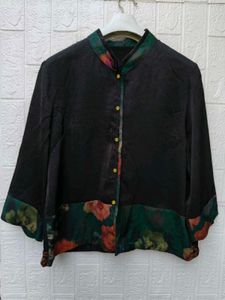 Korean Pintrest Chinese Ghinam Black Floral Print