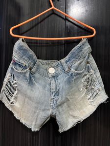 Distressed Denim Shorts