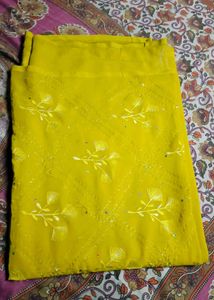 Lime Green Embroidered Salwar Kameez Fabric